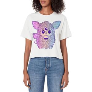 imageFurby Retro Neon Gradient Big Cute Portrait Womens Crop TopWhite